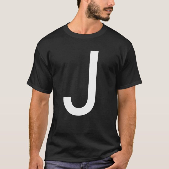 Camiseta Letra mayúscula J Monograma Poppins Font Alp inici (Anverso)