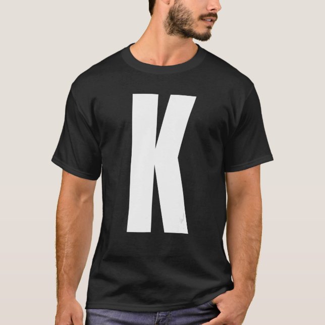 Camiseta Letra mayúscula K monograma Anton Font alfa inicia (Anverso)