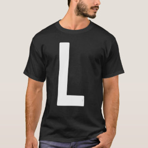 Camiseta Letra mayúscula L monograma fuente norwester A ini