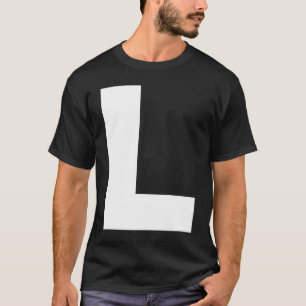 Camiseta Letra mayúscula L negrita alfabeta monograma mayús