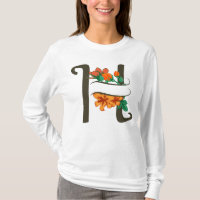 Letra mayúscula Monograma floral H