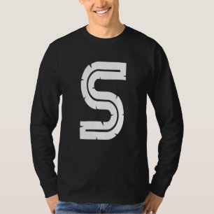 Camiseta Letra mayúscula Monograma I de alfabeto blanco S a