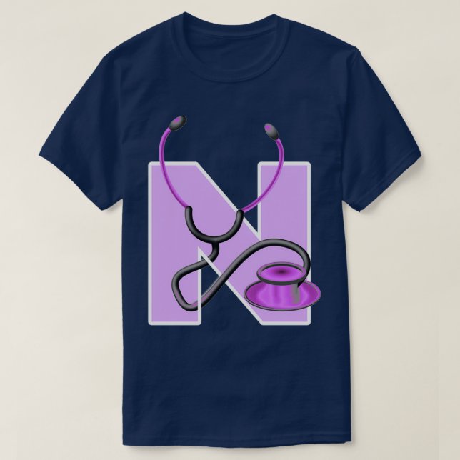 Camiseta letra médica md n alfabeto 1 (Diseño del anverso)