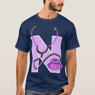 Camiseta letra médica md n alfabeto 1