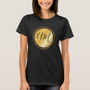 Camiseta Letra mínima de personalizable metálico de oro