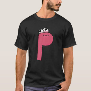 Camiseta Letra minúscula p longitud alfabeta