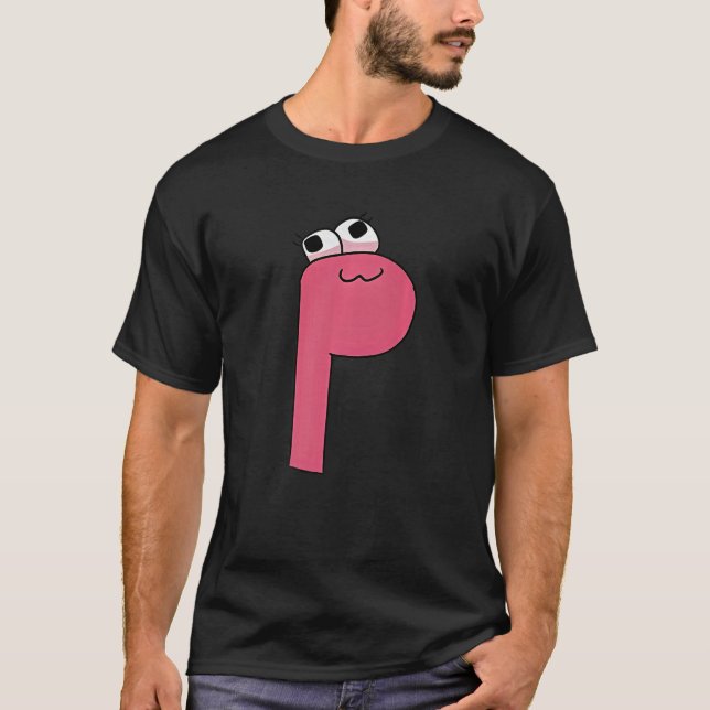 Camiseta Letra minúscula p longitud alfabeta (Anverso)