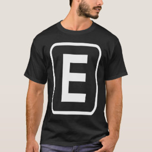 Camiseta Letra Monograma E Inicial Monograma Alfabetizado M