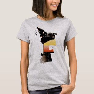 Camiseta Letra monograma F de Halloween