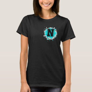Camiseta Letra monograma N alfabetos iniciales de los nombr