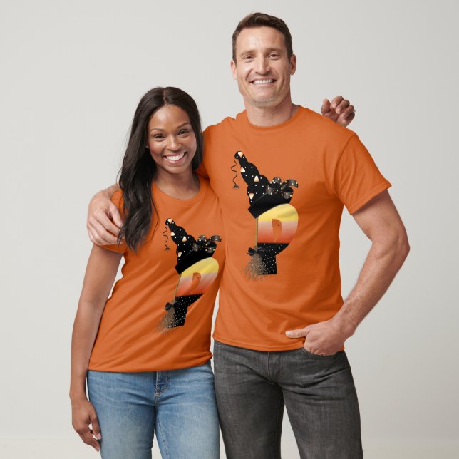 Camiseta Letra monograma P de Halloween (Unisexo)
