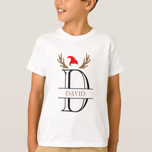 Camiseta Letra Monograma Personalizada D Cuerno de Ciervo N