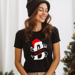 Camiseta Letra monogramada B Navidades de nombres personali
