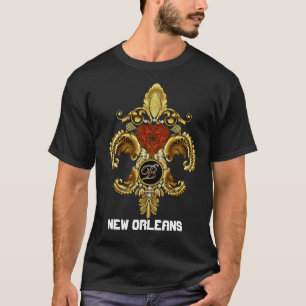 Camiseta Letra monogramo flautista de lis "B" escoja su est