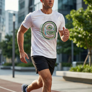 Camiseta Letra multicolor E Resumen tipografía moderna