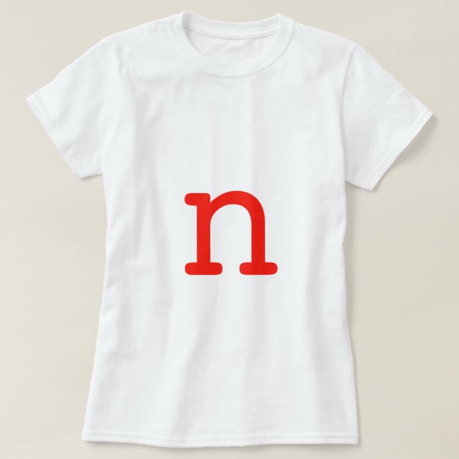 Camiseta Letra N (Diseño del anverso)