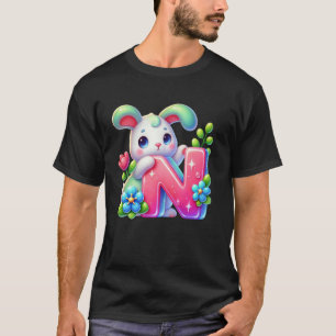 Camiseta Letra N del alfabeto de Pascua - Huevo divertido d
