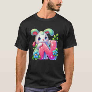 Camiseta Letra N del alfabeto de Pascua - Huevo divertido d