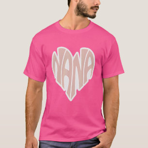 Camiseta Letra nana Heart Abuela Ropa impresa