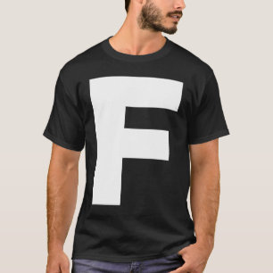 Camiseta Letra negrita F caracteres alfabetos gran capita d