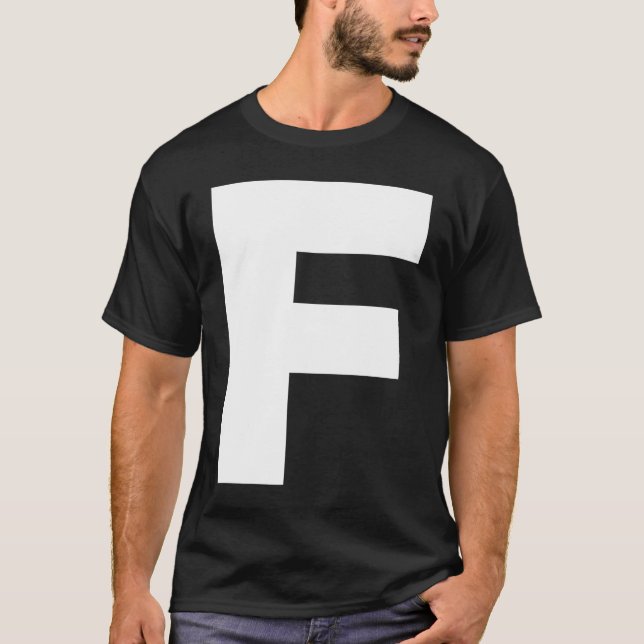 Camiseta Letra negrita F caracteres alfabetos gran capita d (Anverso)