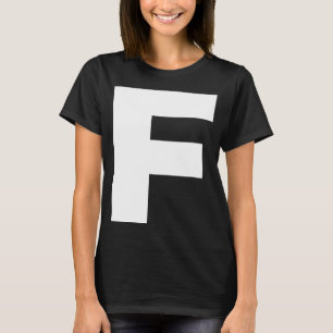 Camiseta Letra negrita F caracteres alfabetos gran capita d