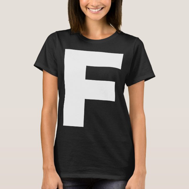 Camiseta Letra negrita F caracteres alfabetos gran capita d (Anverso)