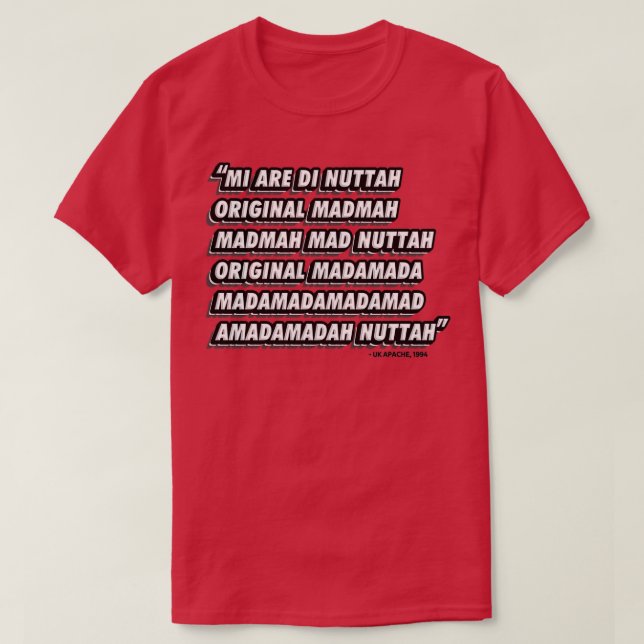 Camiseta Letra original de Nuttah (Diseño del anverso)