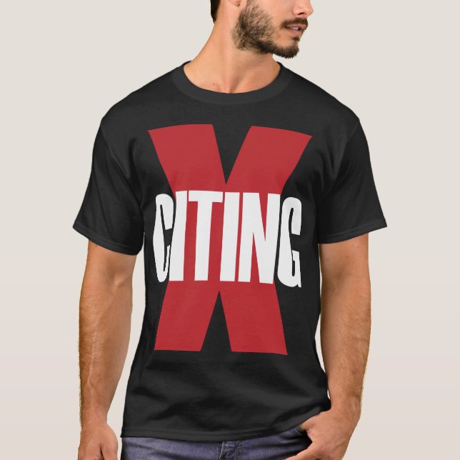 Camiseta Letra original en blanco rojo excitante que cita X (Anverso)