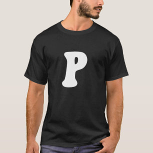 Camiseta Letra P Capital Alphabet Team Groups Costume Matc