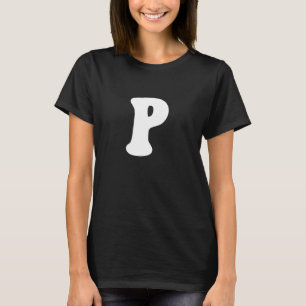 Camiseta Letra P Capital Alphabet Team Groups Costume Matc