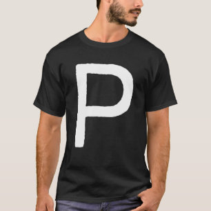 Camiseta Letra P Hombres Mujeres Monograma Gráfico Retro In