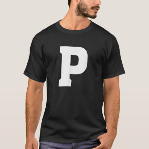 Camiseta Letra P letra mayúscula alfabeta