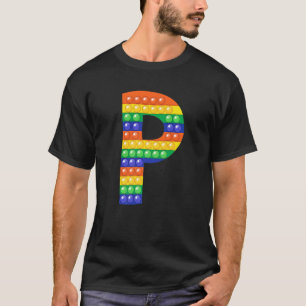Camiseta Letra P mayúscula Alfabeto Fidget Pop que coincide