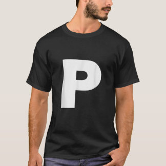 Camiseta Letra P mayúscula alfabeto monograma inicial