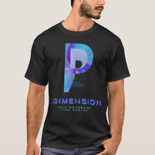 Camiseta Letra P Moderna en Tecnología 3D con Estilo
