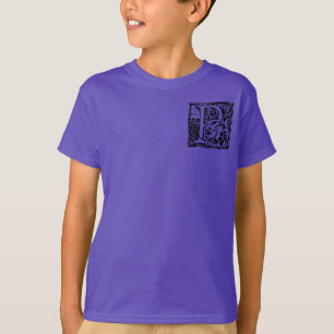 Camiseta Letra P Monograma Medieval Art Nouveau