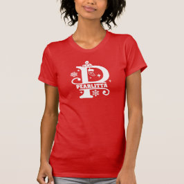 Camiseta Letra P Navidades Monograma Nombre inicial rojo