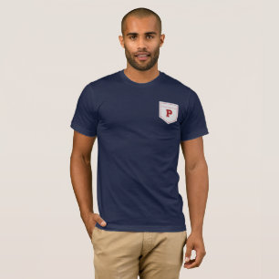 Camiseta Letra P - Nombre inicial Alcance de bolsillo a la 
