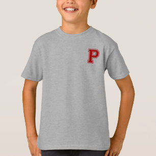 Camiseta Letra P - Nombre inicial Monograma alfabeto