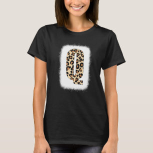Camiseta Letra Q de Impresión de Guepardo  Letra Inicial Q 