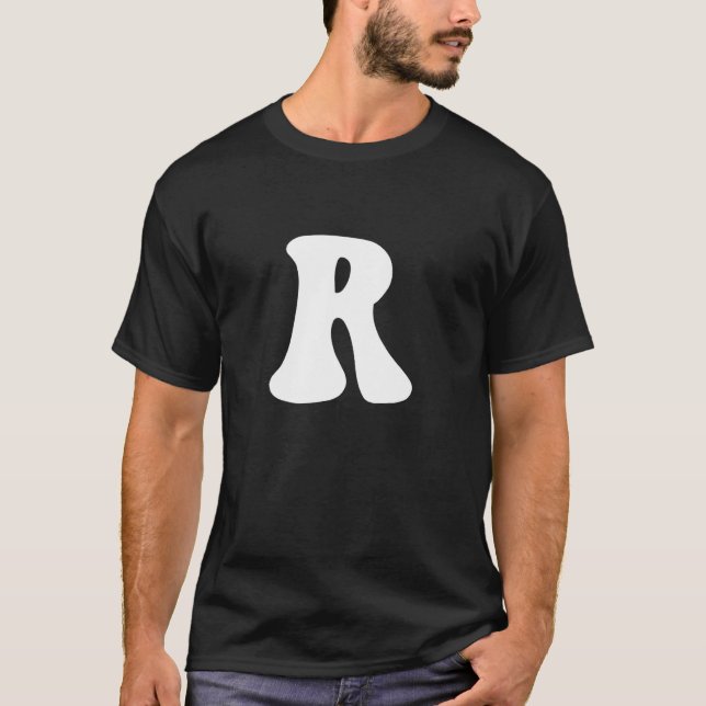 Camiseta Letra R Capital Alphabet Team Groups Costume Matc (Anverso)
