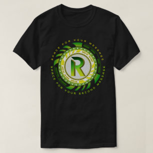 Camiseta Letra R de tipografía futurista personalizable