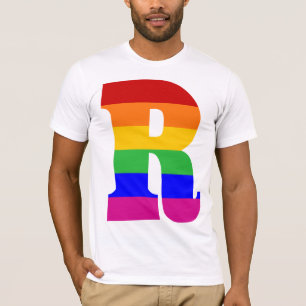 Camiseta Letra R del arco iris