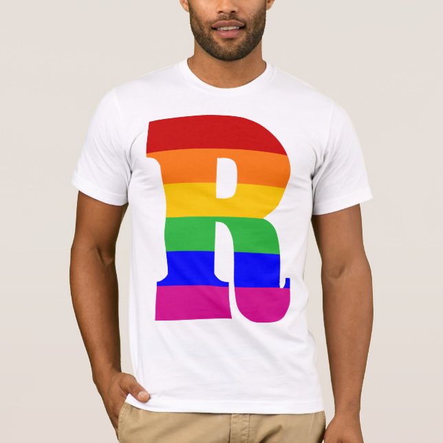 Camiseta Letra R del arco iris (Anverso)