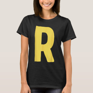 Camiseta Letra R grande y negrita en amarillo