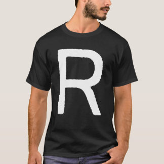 Camiseta Letra R Hombres Mujeres Monograma Retro Gráfico In