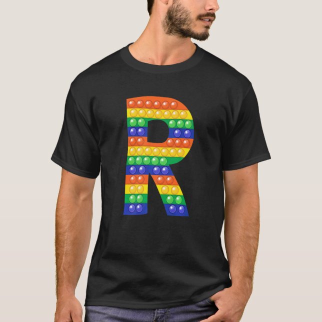 Camiseta Letra R mayúscula Fidget Pop que coincide con P (Anverso)