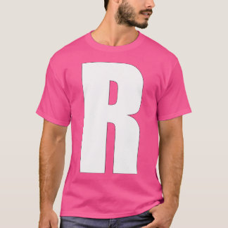 Camiseta Letra R Negrita Capital Blanco R Para Nombres De E