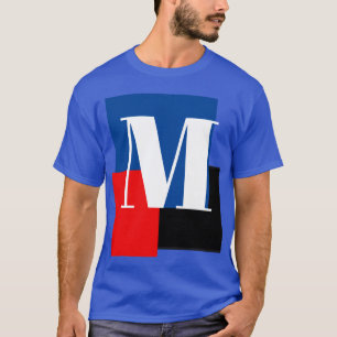 Camiseta Letra real profunda inicial monograma moderno esti